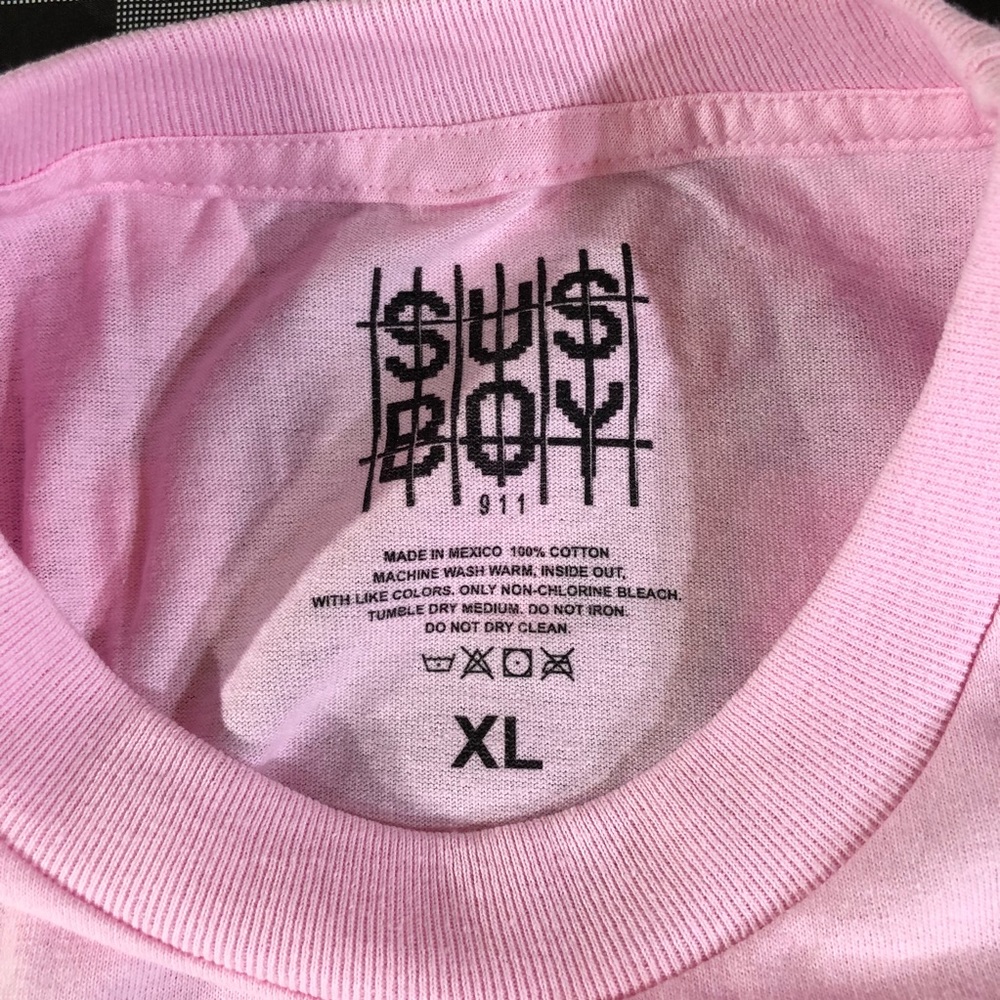 Sus Boy 911 Anarchy Big Logo Light Pink Lil Peep - Picture 7 of 7